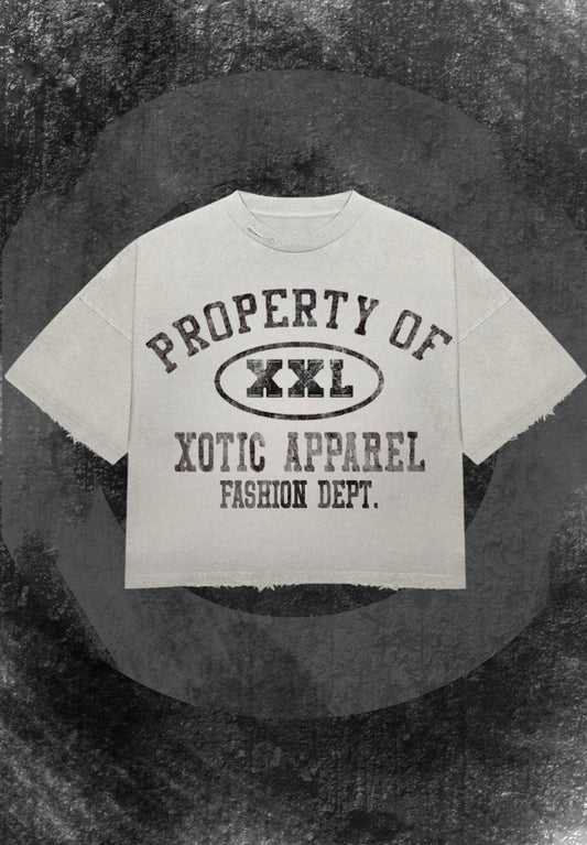 Black "Property of Xotic Apparel" tee